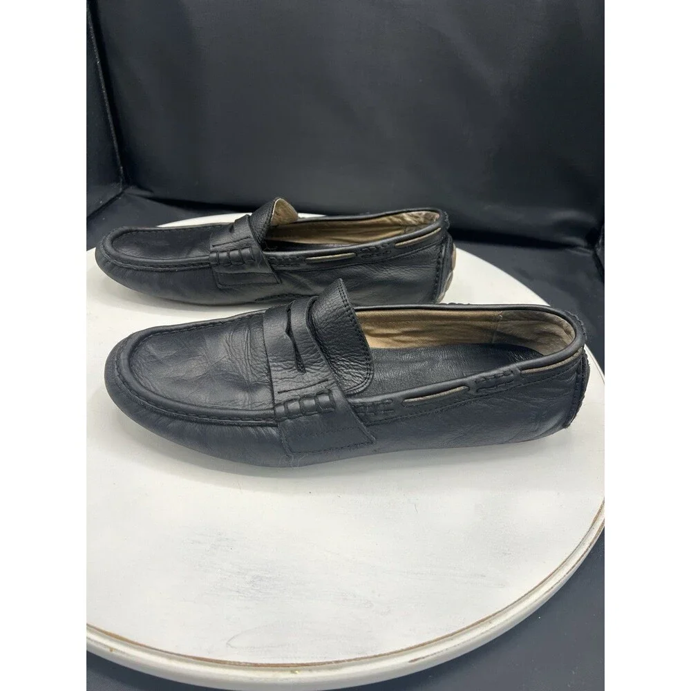 Frye Black Leather Slip On Loafer Shoes Men’s US 10 Round Toe 340376-BLA